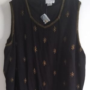 Sleeveless black top